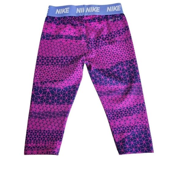 Nike Fuchsia & Blue Geometric Leggings (L) - Picture 2 of 4